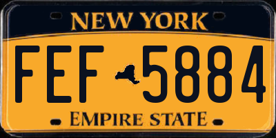 NY license plate FEF5884