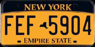 NY license plate FEF5904