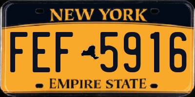 NY license plate FEF5916