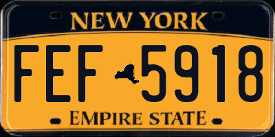 NY license plate FEF5918