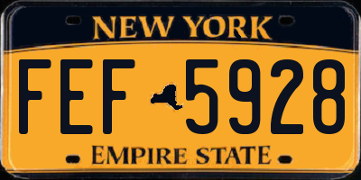 NY license plate FEF5928