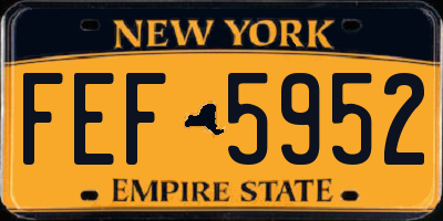 NY license plate FEF5952