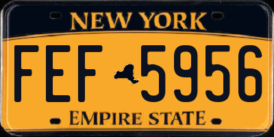 NY license plate FEF5956