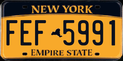 NY license plate FEF5991