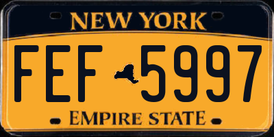 NY license plate FEF5997
