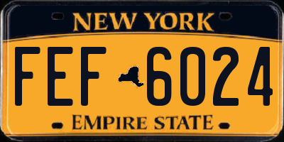 NY license plate FEF6024