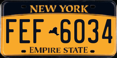 NY license plate FEF6034