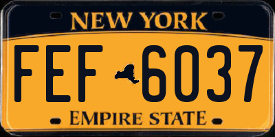 NY license plate FEF6037