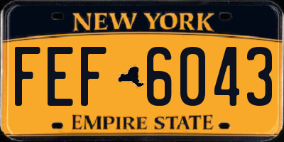 NY license plate FEF6043