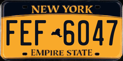 NY license plate FEF6047