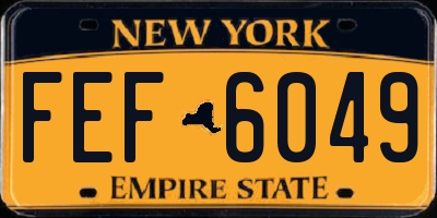 NY license plate FEF6049