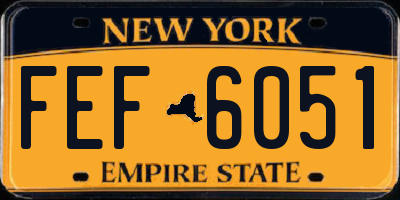 NY license plate FEF6051