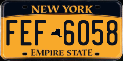 NY license plate FEF6058