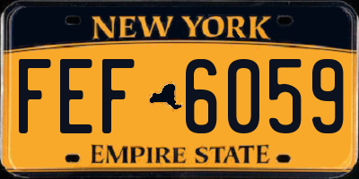 NY license plate FEF6059