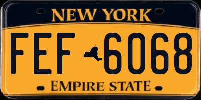 NY license plate FEF6068