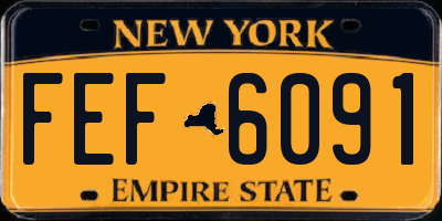 NY license plate FEF6091