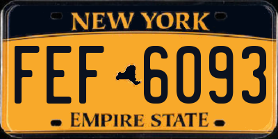 NY license plate FEF6093