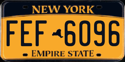 NY license plate FEF6096