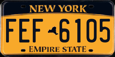 NY license plate FEF6105