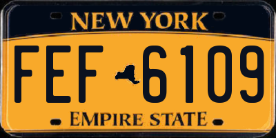 NY license plate FEF6109