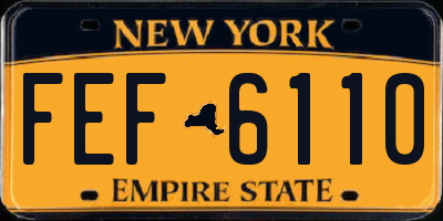 NY license plate FEF6110