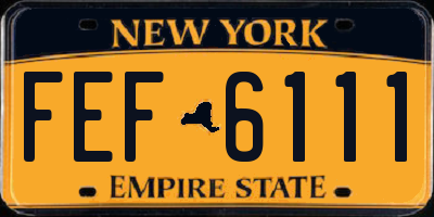NY license plate FEF6111