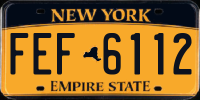 NY license plate FEF6112