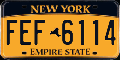 NY license plate FEF6114