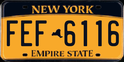 NY license plate FEF6116