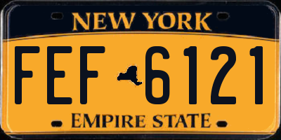 NY license plate FEF6121