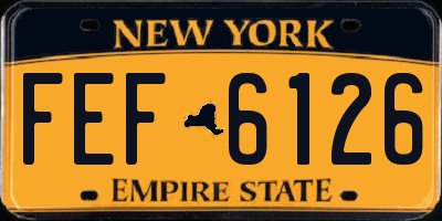 NY license plate FEF6126