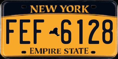 NY license plate FEF6128