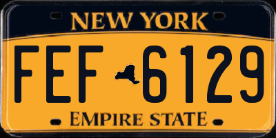NY license plate FEF6129