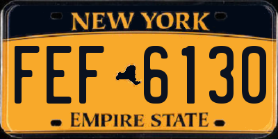 NY license plate FEF6130
