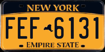 NY license plate FEF6131