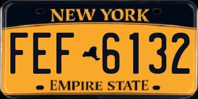 NY license plate FEF6132