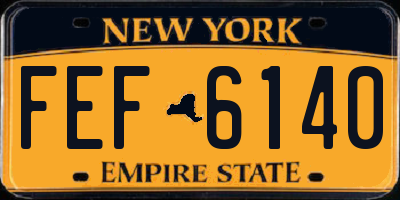 NY license plate FEF6140