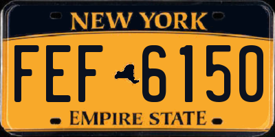 NY license plate FEF6150