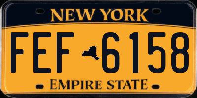 NY license plate FEF6158