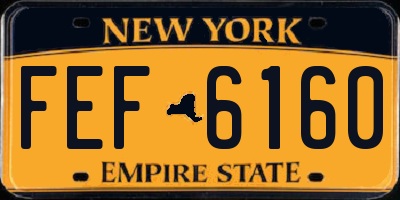 NY license plate FEF6160