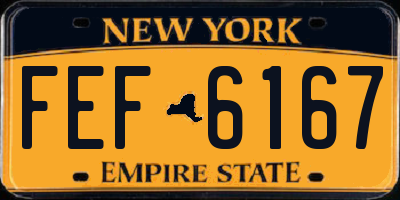 NY license plate FEF6167