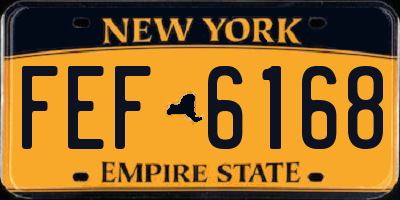 NY license plate FEF6168