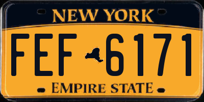 NY license plate FEF6171