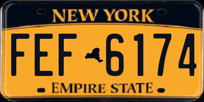 NY license plate FEF6174