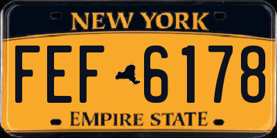 NY license plate FEF6178