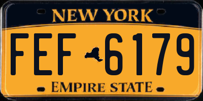 NY license plate FEF6179
