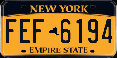 NY license plate FEF6194