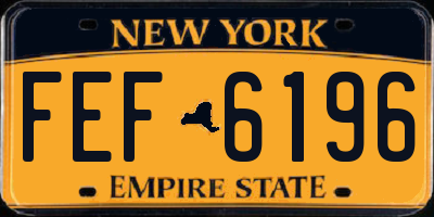 NY license plate FEF6196
