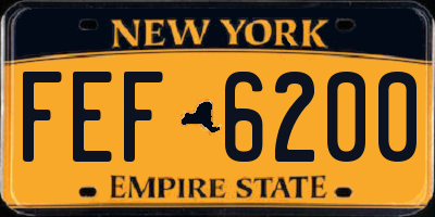 NY license plate FEF6200