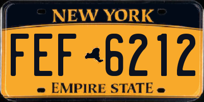 NY license plate FEF6212